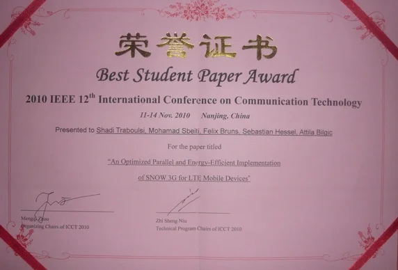 Best Student Paper Award