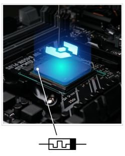 Skizze des Gemesys Chips, welcher mit Hilfe von memristiven Bauelementen eine Verschmelzung der Einheiten erreicht. (Foto: Gemesys)