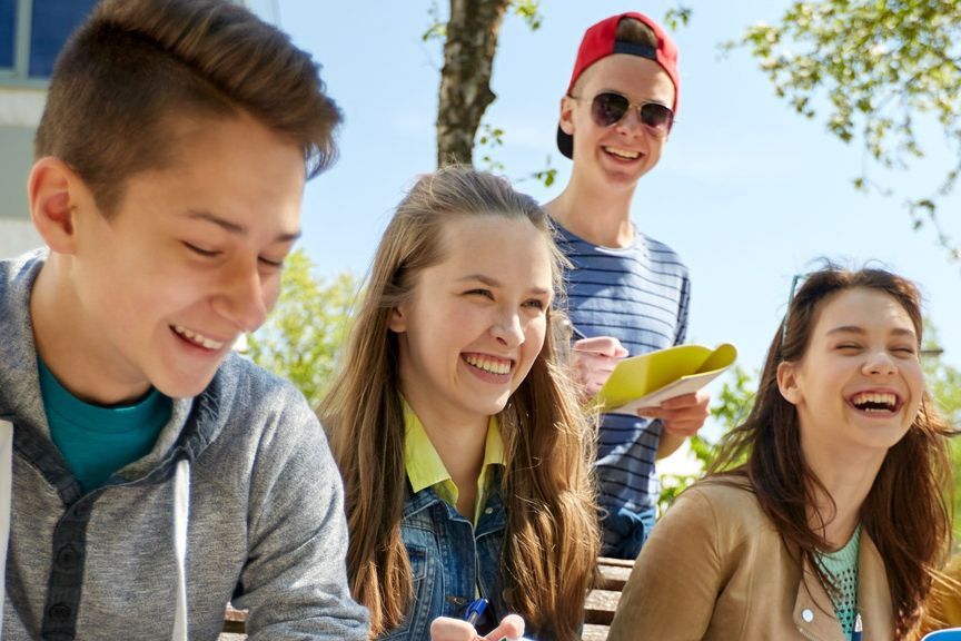Schülerinnen und Schüler haben Spaß beim Lernen (© Adobe Stock)