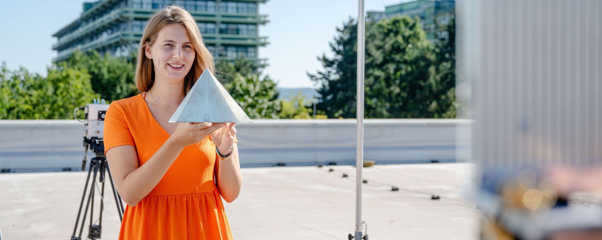 Messungen auf dem Dach des ID-Gebäudes (© RUB/Marquard)