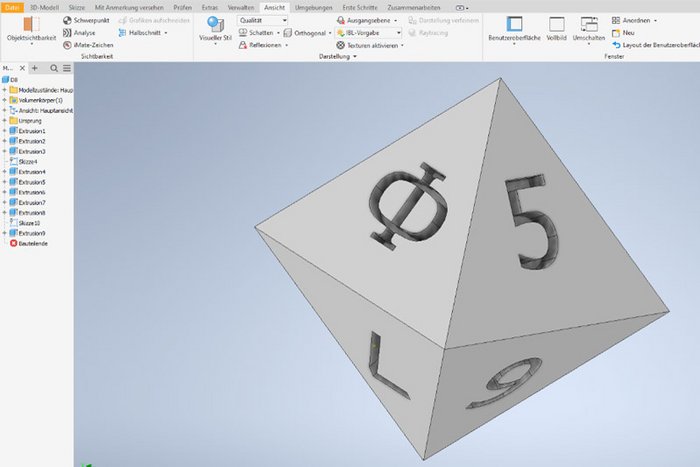 Konstruktion mit CAD-Software für einen 3D-Druck