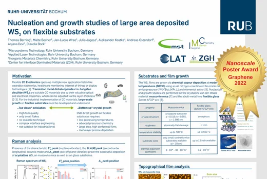 Abbildung Nanoscale Poster Award - Graphene 2022 (© Lehrstuhl Mikrosystemtechnik)
