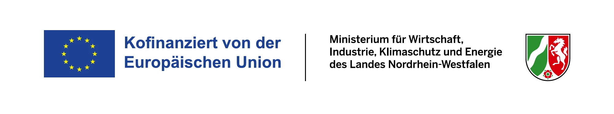 Förderungshinweis zur Finanzierung durch die europäische Union und das Ministerium für Wirtschaft, Industrie, Klimaschutz und Energie des Landes Nordrhein-Westfalen